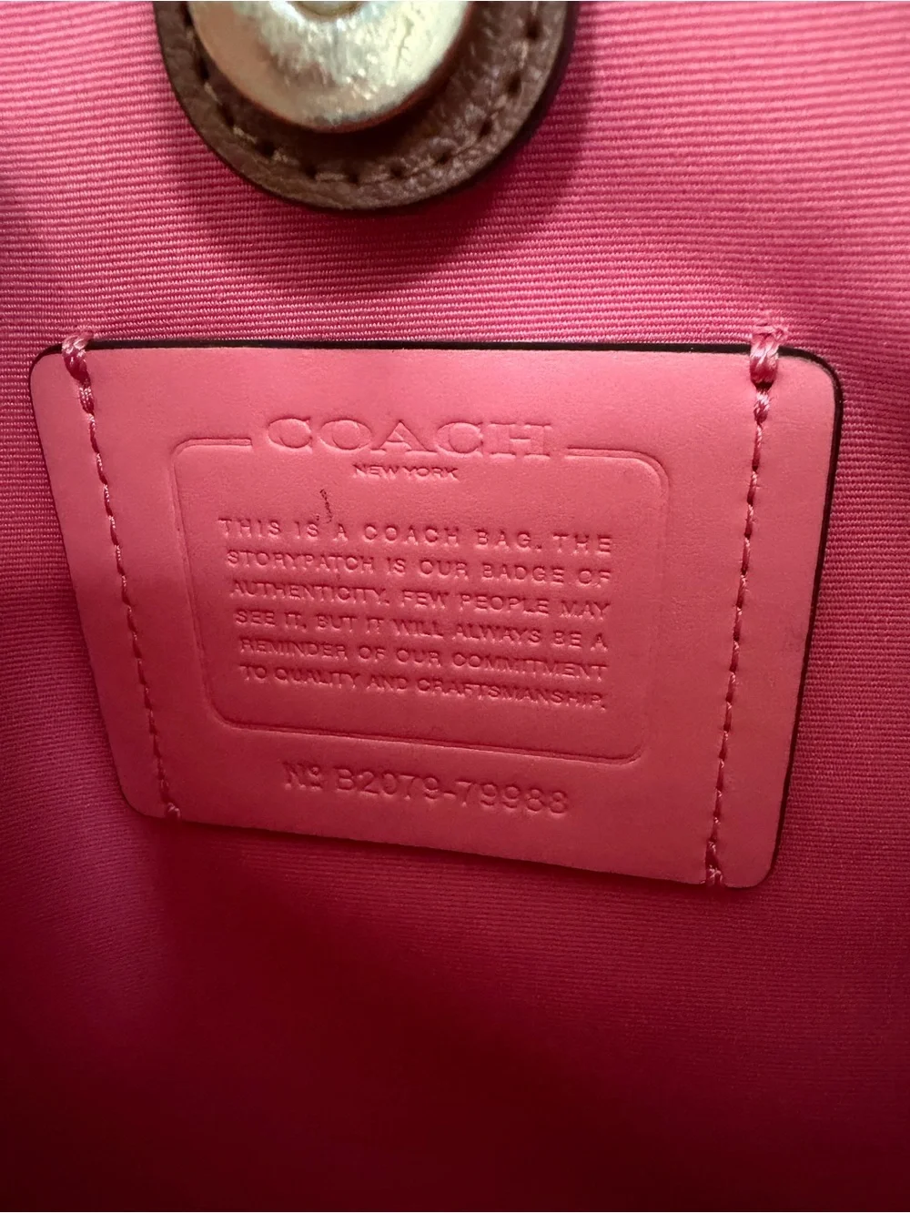 Coach Leather Tote in Saddle Brown with Pink Interior